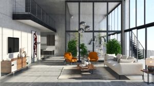 Carrelage de sol pour le salon - gris
