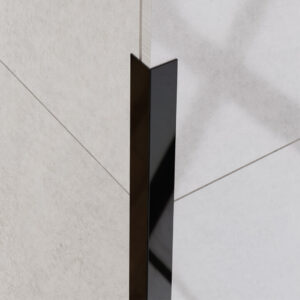 Cornière décorative noir poli - pour carrelage - en acier