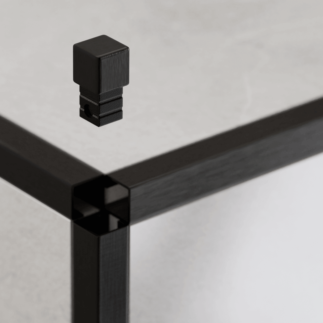 cube pour profilés angulaires acier inoxydable noir mat