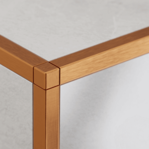 finition en acier pour profilé pour carrelage de couleur cuivrée mate