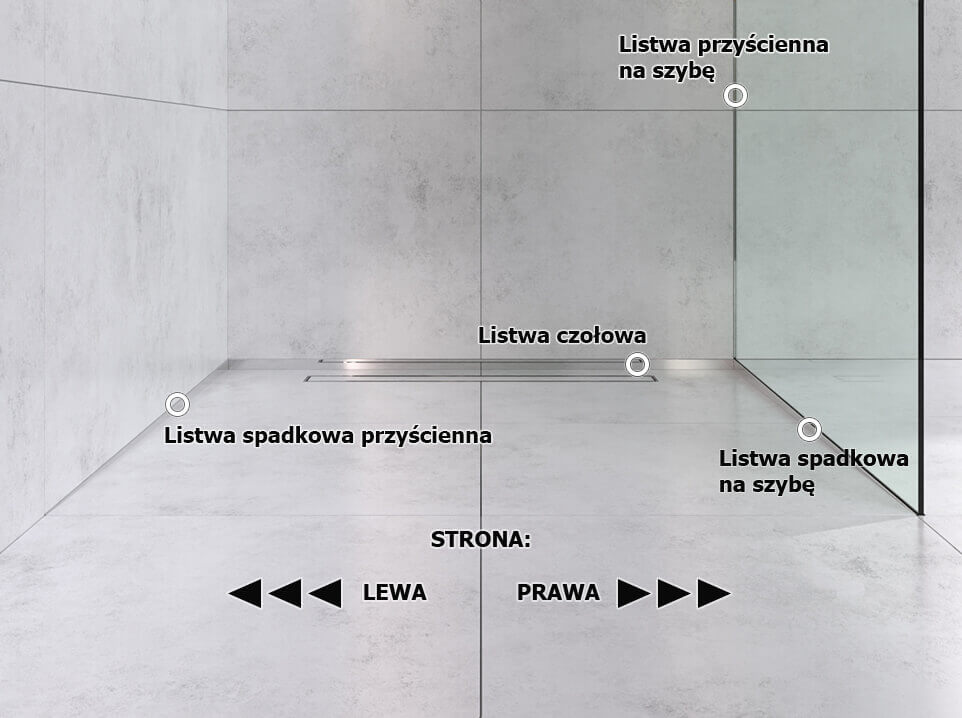 Genres de profilés pour douche - argenté brillant