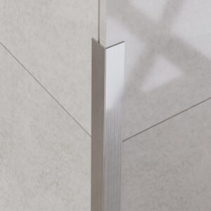 Profilé d'angle décoratif argenté mat - pour carrelage - en acier
