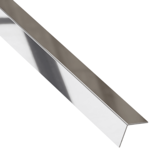 Profilé d'angle décoratif argenté poli acier inoxydable