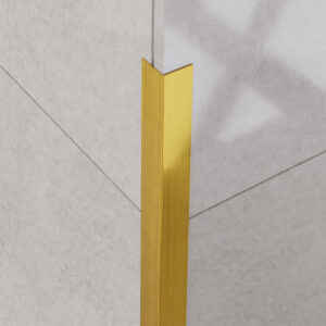 Profilé d'angle décoratif doré mat - pour carrelage - en acier