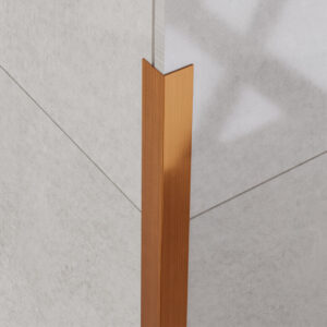 Profilé d'angle décoratif en acier mat - pour carrelage - couleur cuivrée