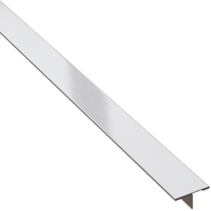 Profilé en T décoratif argenté mat acier inoxydable