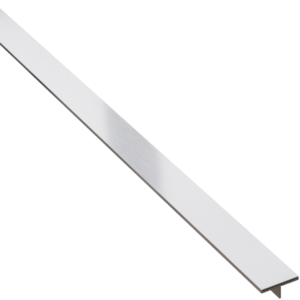 Profilé en T décoratif rectifié argenté mat acier inoxydable