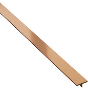 Profilé en T décoratif rectifié cuivré mat acier inoxydable