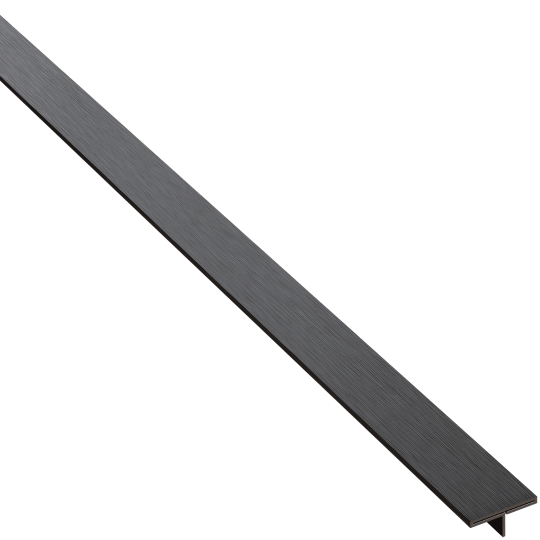 Profilé en T décoratif rectifié noir mat acier inoxydable