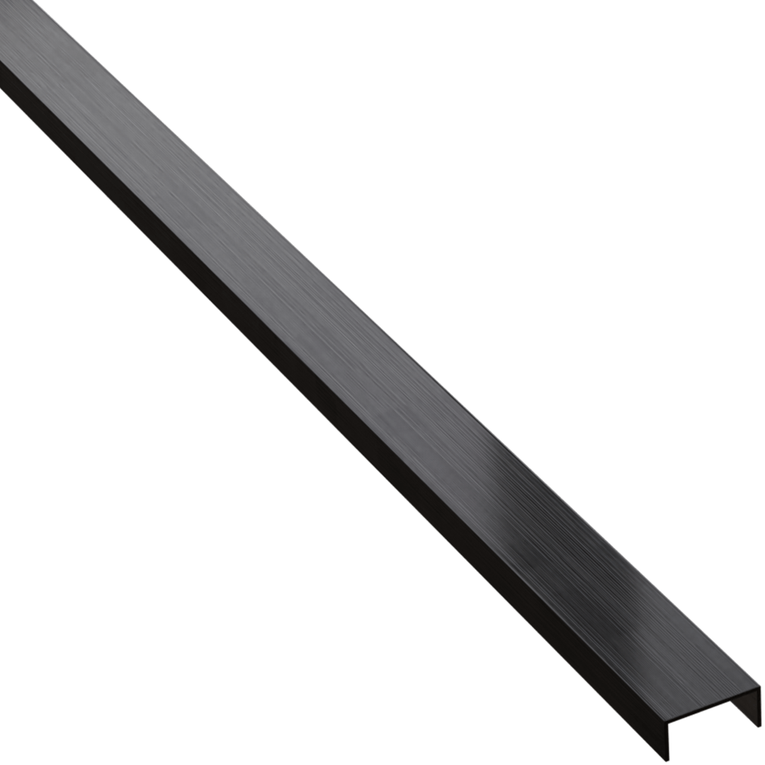 Profilé en U noir mat acier inoxydable