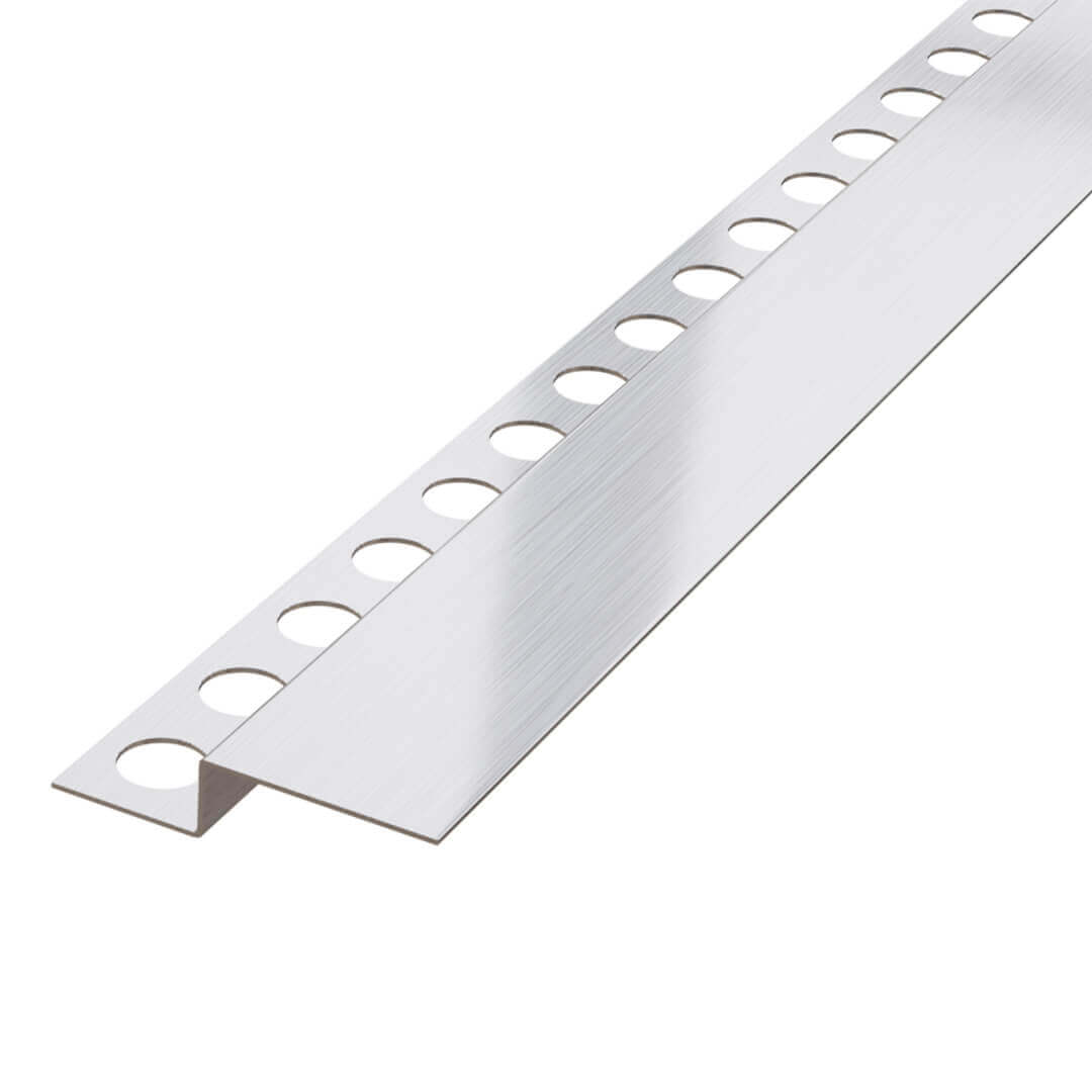 Profilé frontal pour douche - acier inoxydable - argenté mat