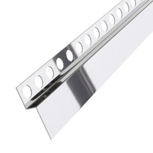 Profilé frontal pour douche - acier inoxydable - argenté poli