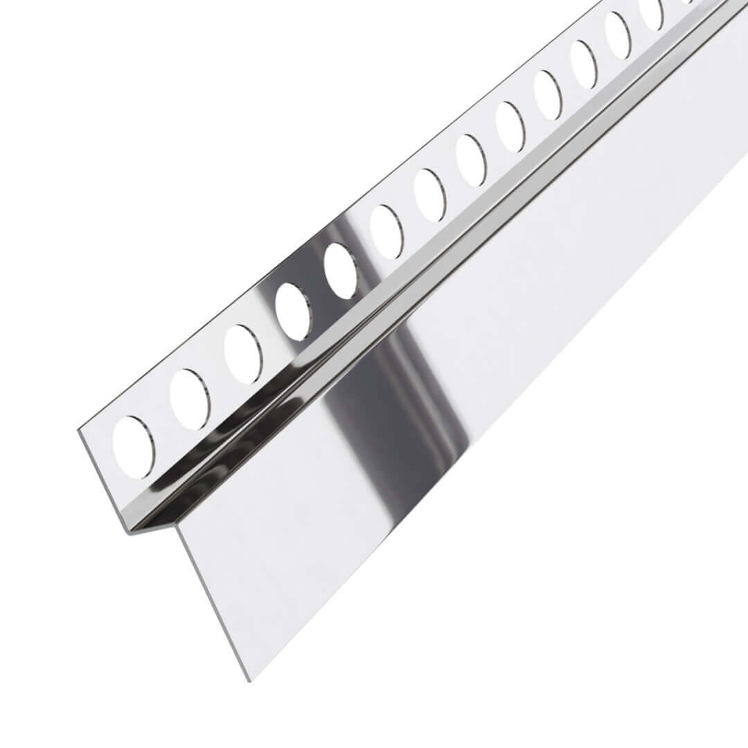 Profilé frontal pour douche - acier inoxydable - argenté poli