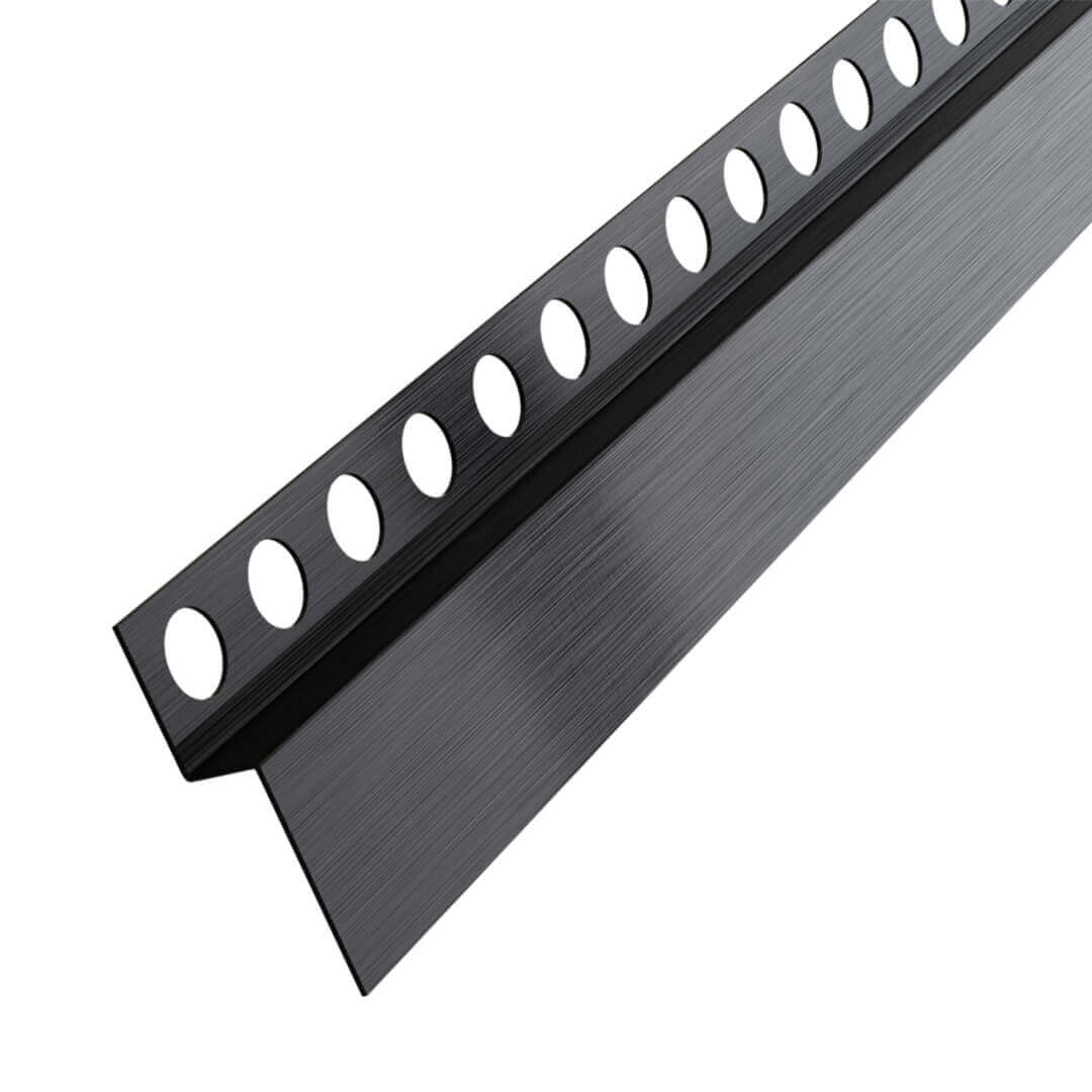 Profilé frontal pour douche - acier inoxydable - noir mat