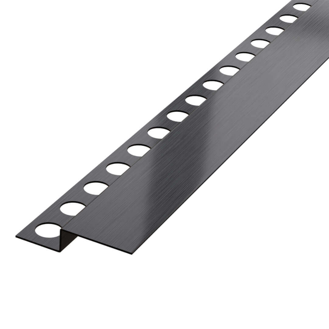 Profilé frontal pour douche - acier inoxydable - noir mat