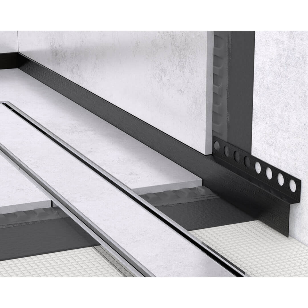 profilé frontal pour douche montage - noir mat