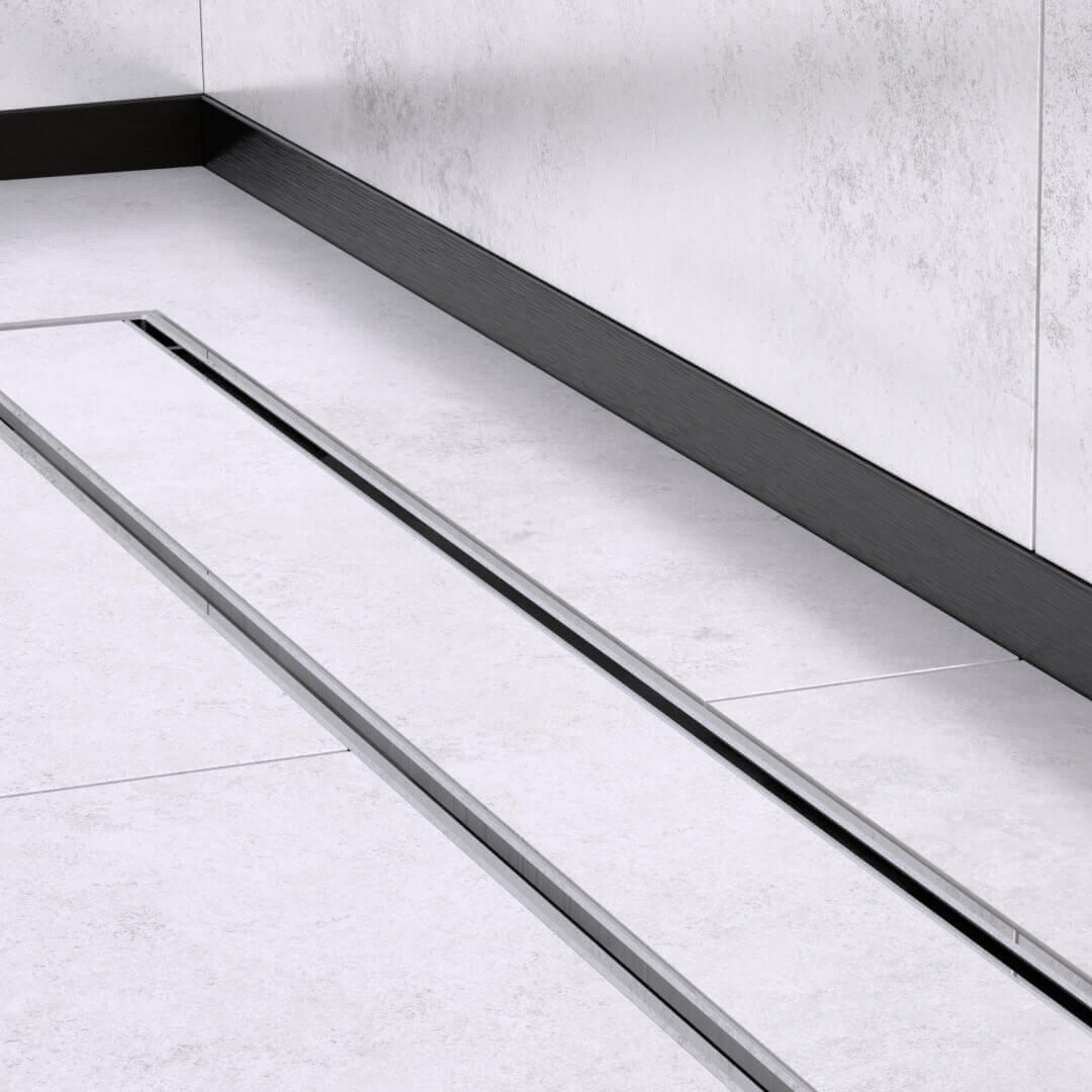 profilé frontal receveur de douche - noir mat