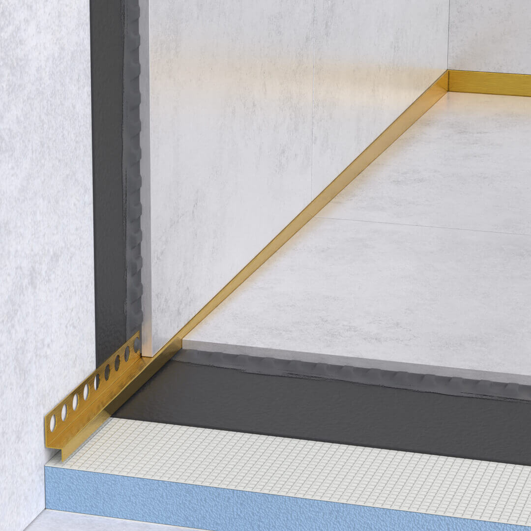 profilé incliné doré mat