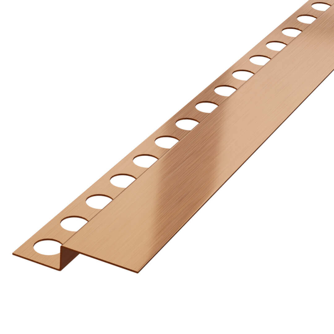 profilé incliné mural pour receveur de douche acier - cuivré mat