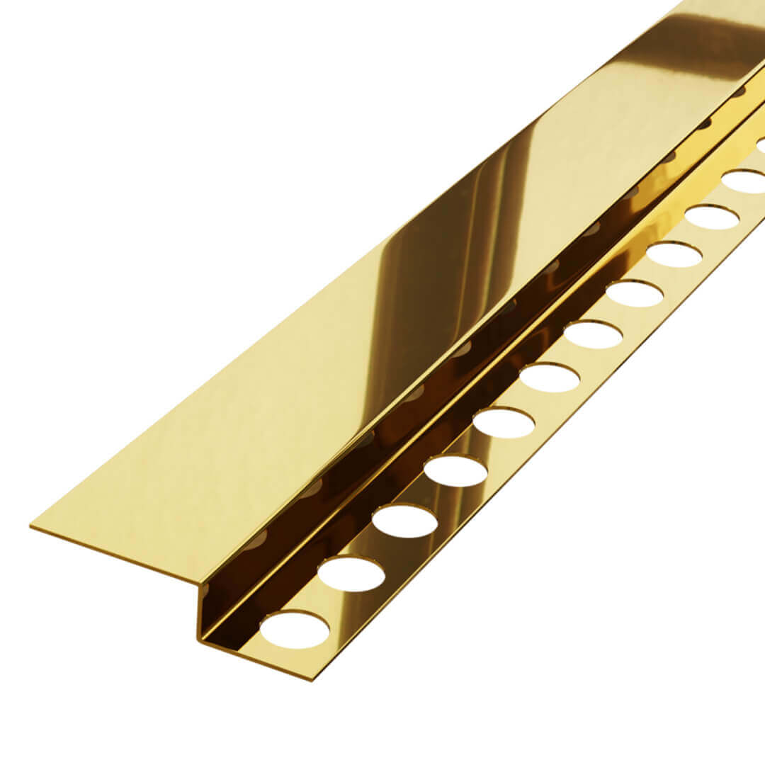 profilé incliné mural pour receveur de douche - doré poli