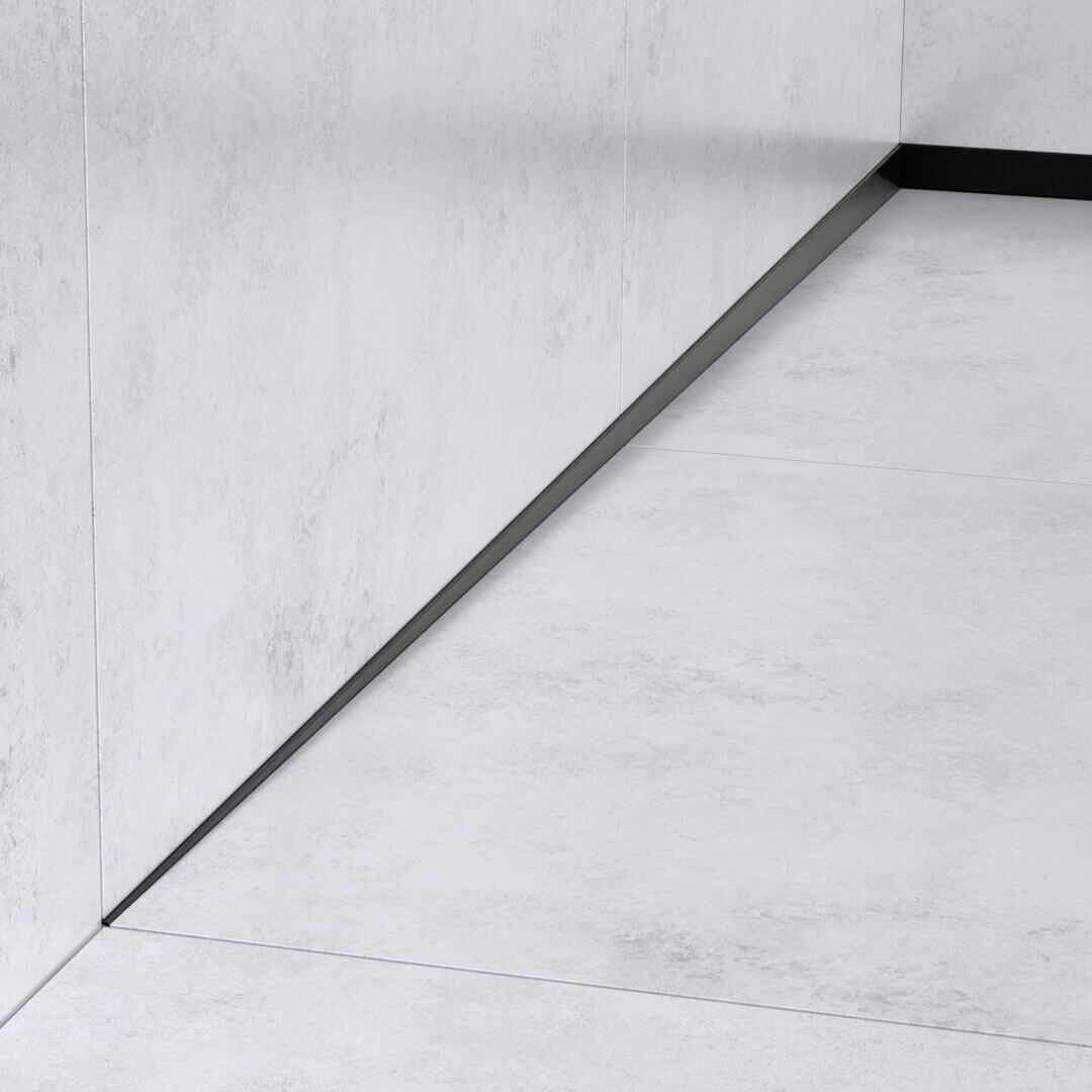 profilé incliné mural pour receveur de douche - noir mat