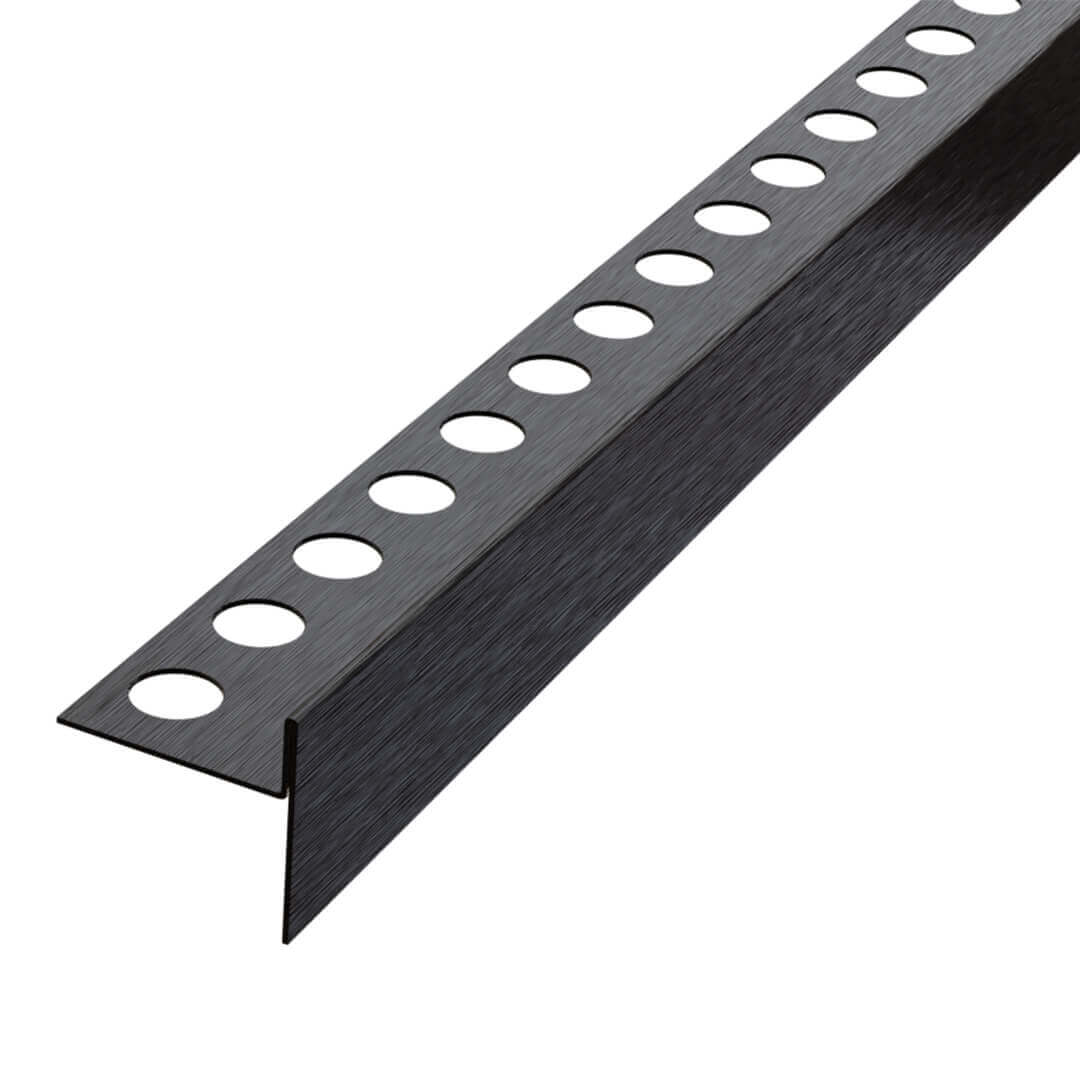 profilé incline noir en acier inoxydable