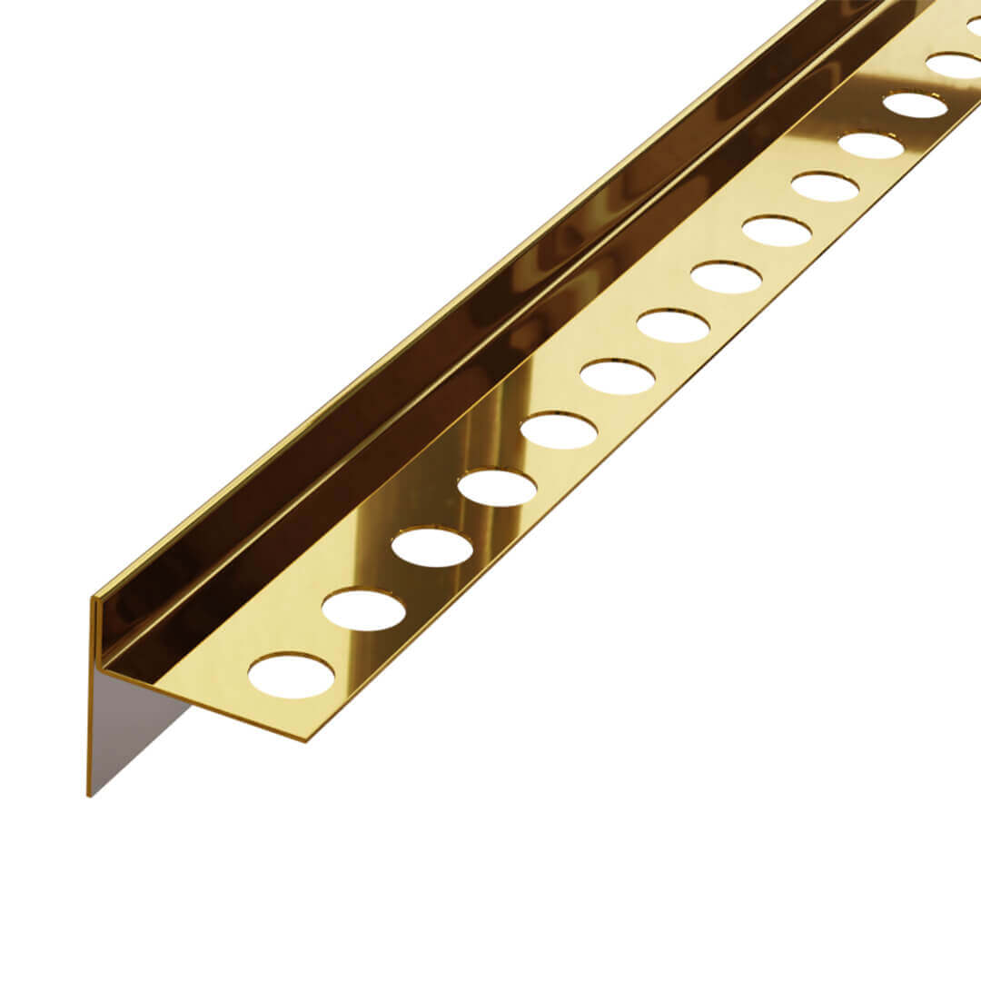Profilé incline pour douche acier - doré brillant