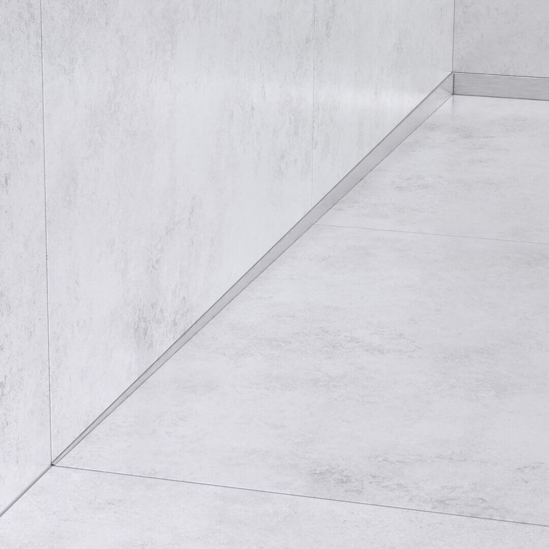 profilé incline pour douche argenté mat