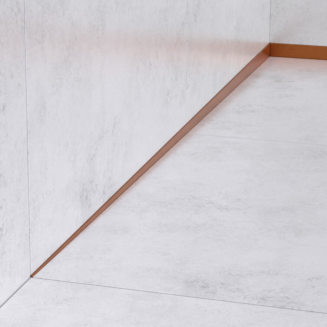 profilé incliné pour douche - cuivré mat
