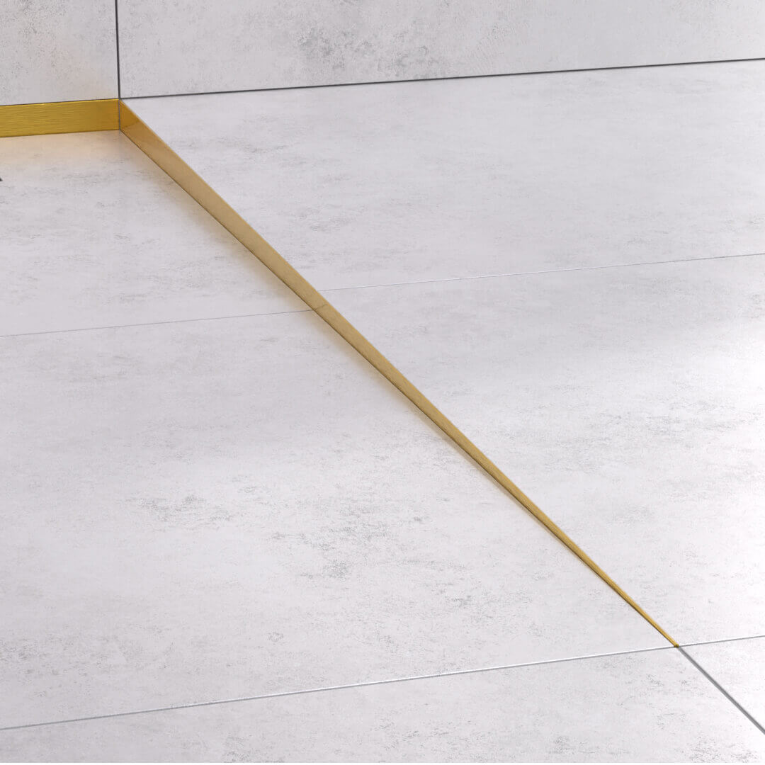 Profilé incliné pour douche doré mat