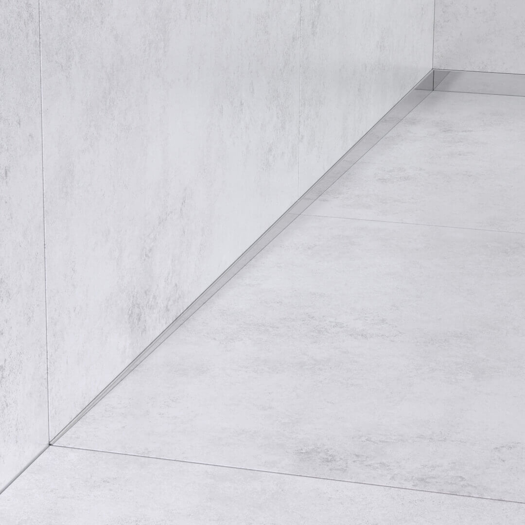 profilé incliné pour drain linéaire - argenté poli