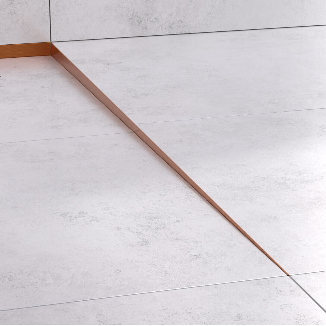 Profilé incliné pour receveur de douche cuivré mat