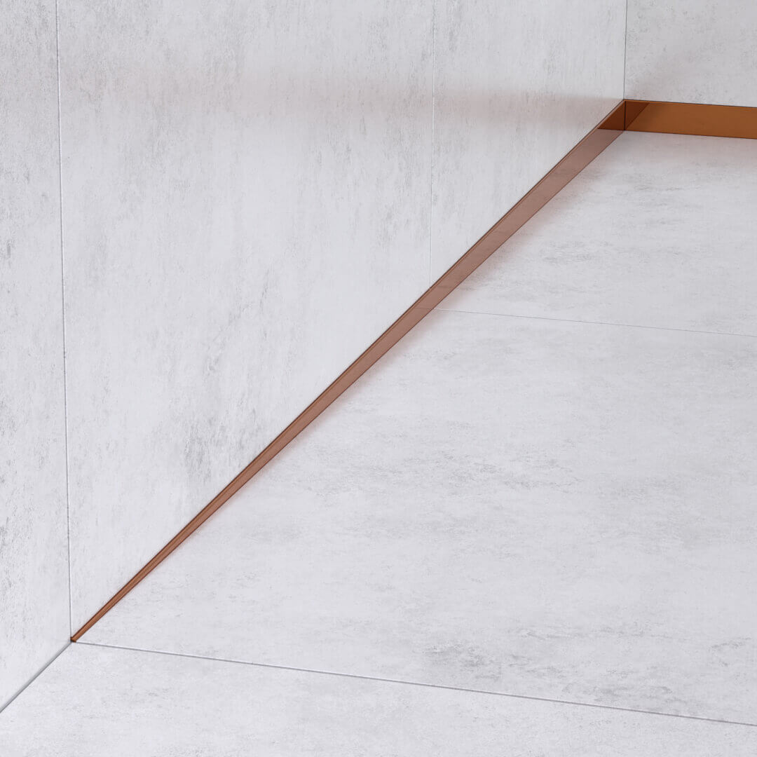 profilé incliné pour receveur de douche - cuivré poli