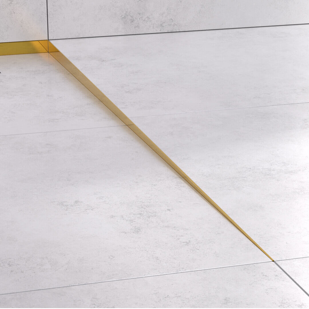 Profilé incliné pour receveur de douche doré poli