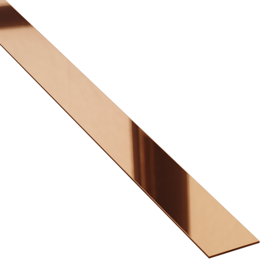 Profilé plat cuivré décoratif en acier - brillant