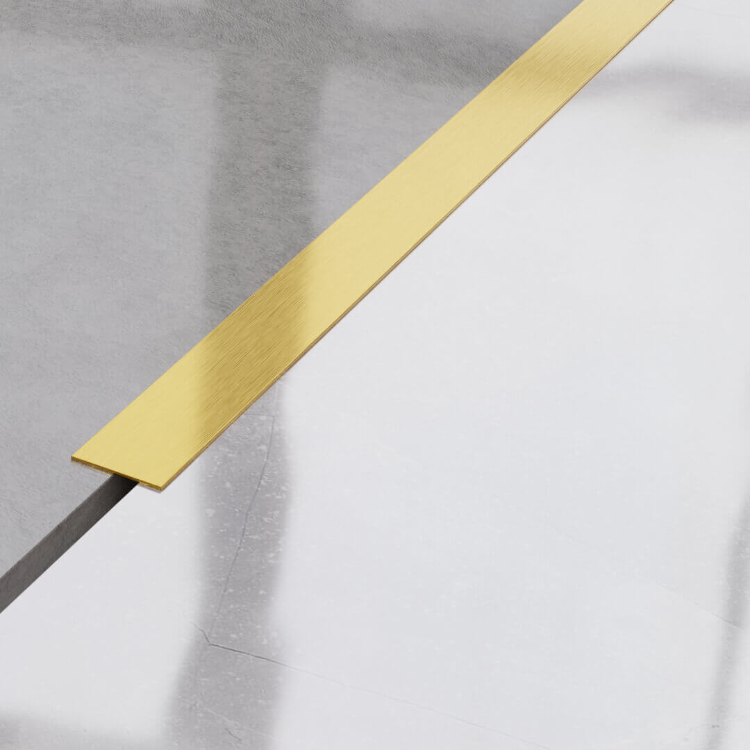 Profilé plat décoratif en acier doré mat