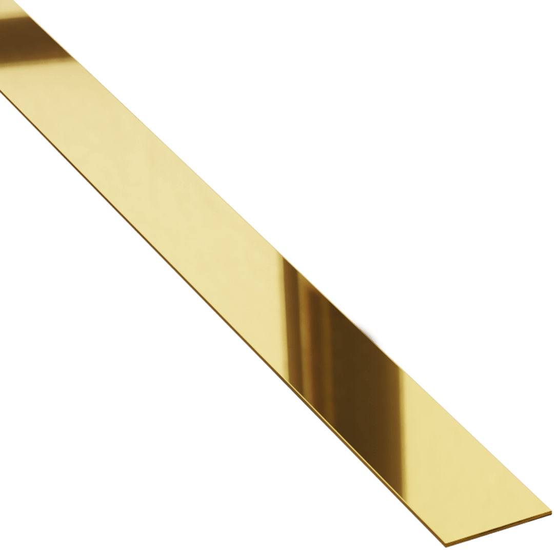 Profilé plat doré décoratif en acier - brillant