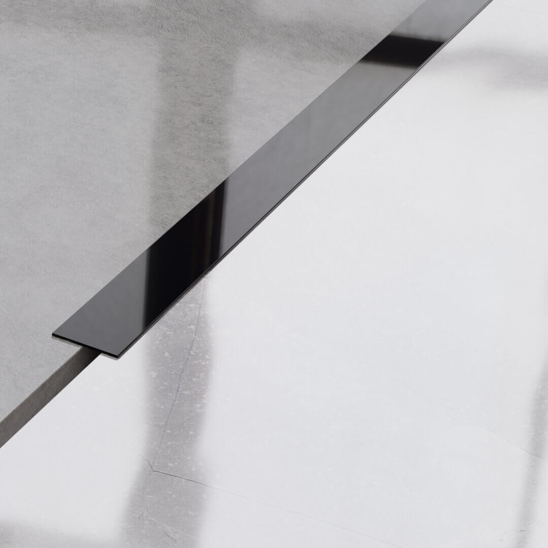 Profilé plat métallique décoratif en noir brillant