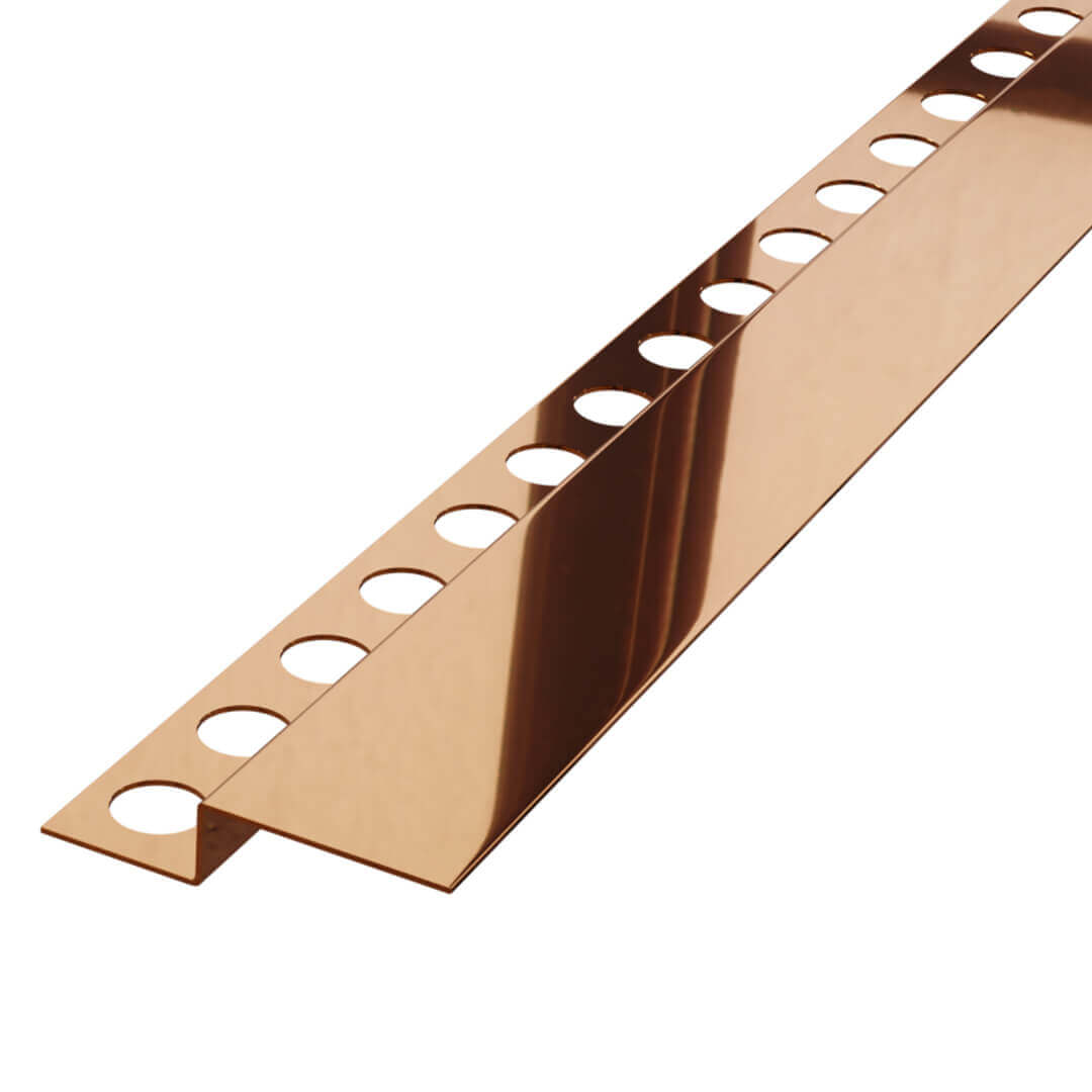 profilé pour douche à l'italienne - mural - cuivré poli