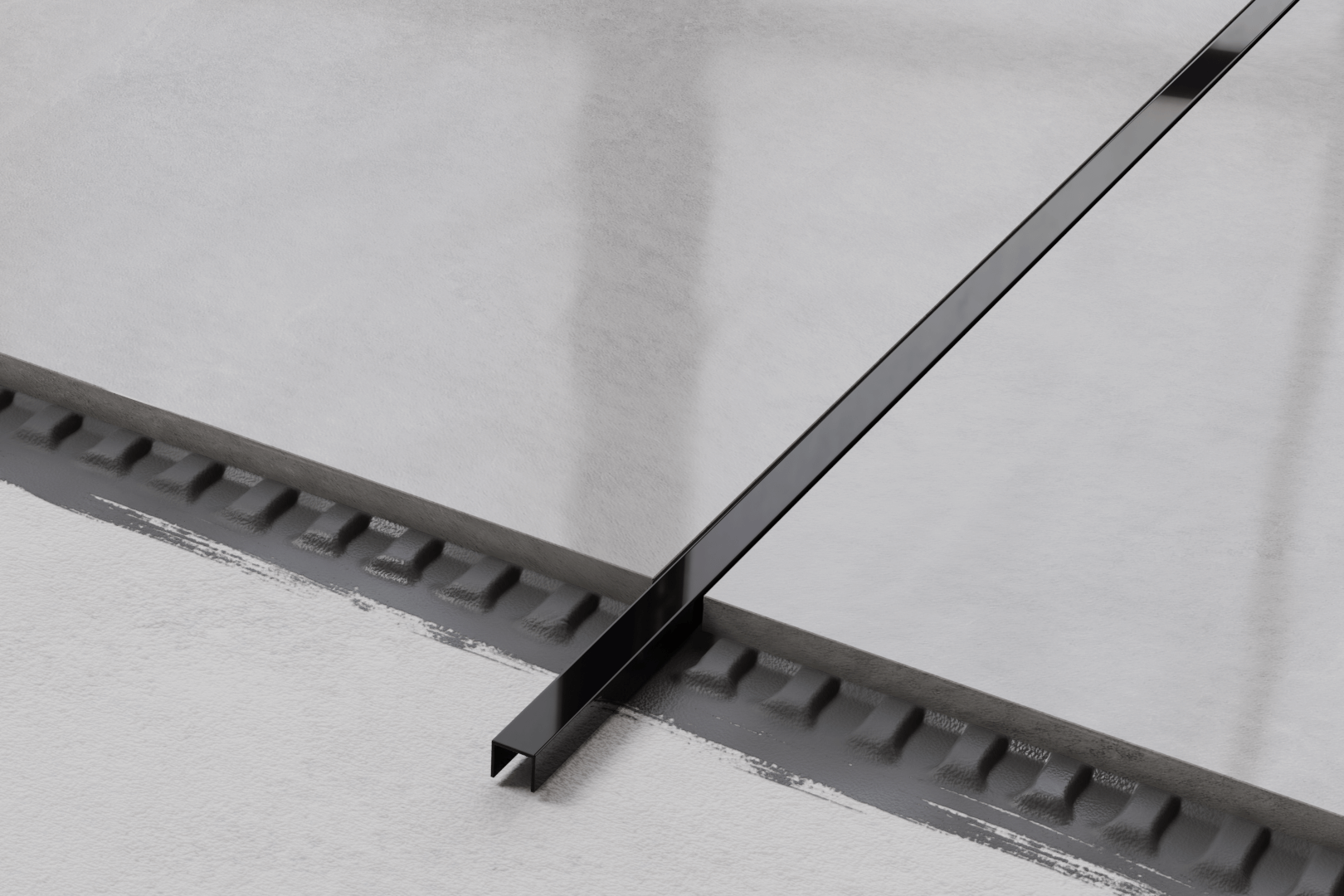 Profilé U - noir brillant