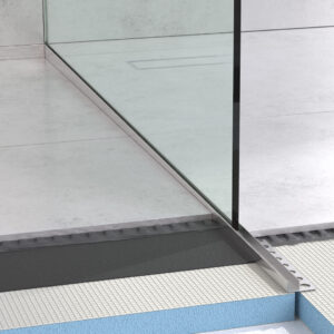 profilés inclinés pour vitres de douche - argenté mat