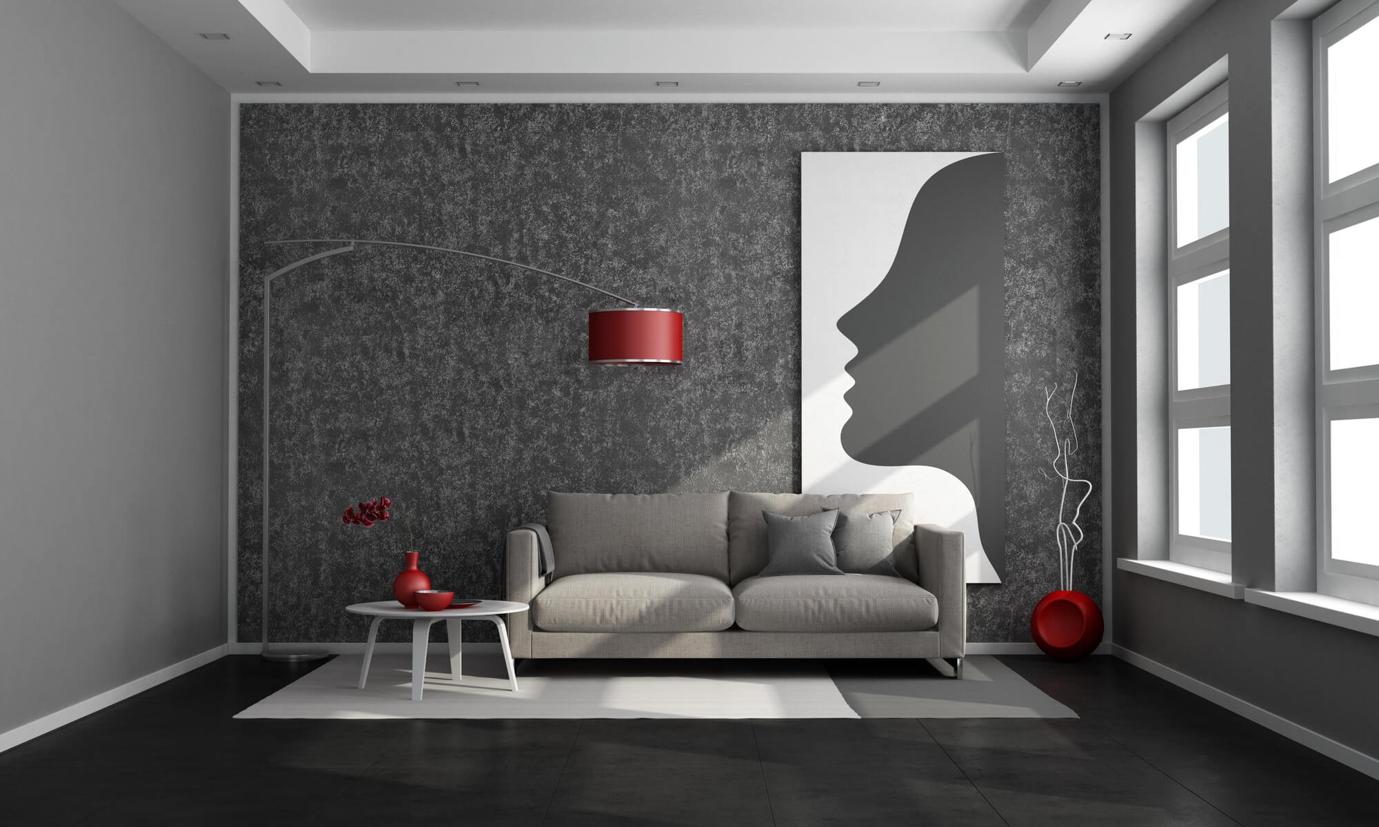 Sol sombre dans le salon